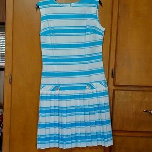 Retro blue white dress